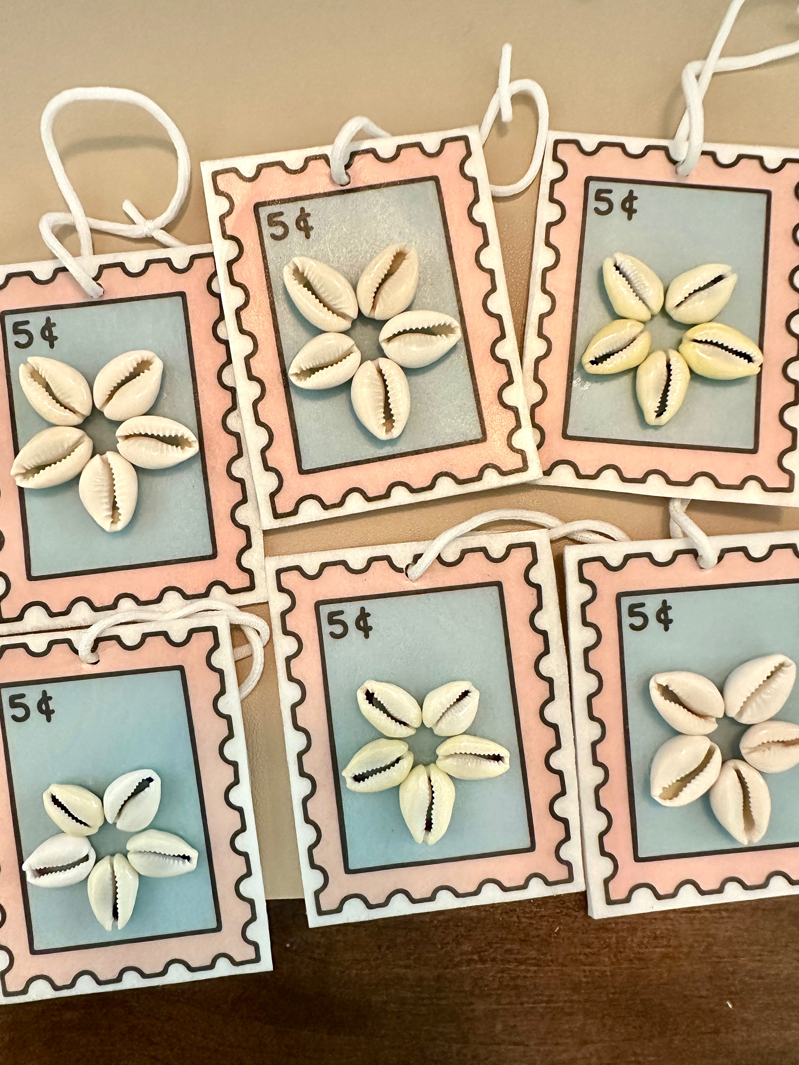 Cowrie Shell Blue Stamp