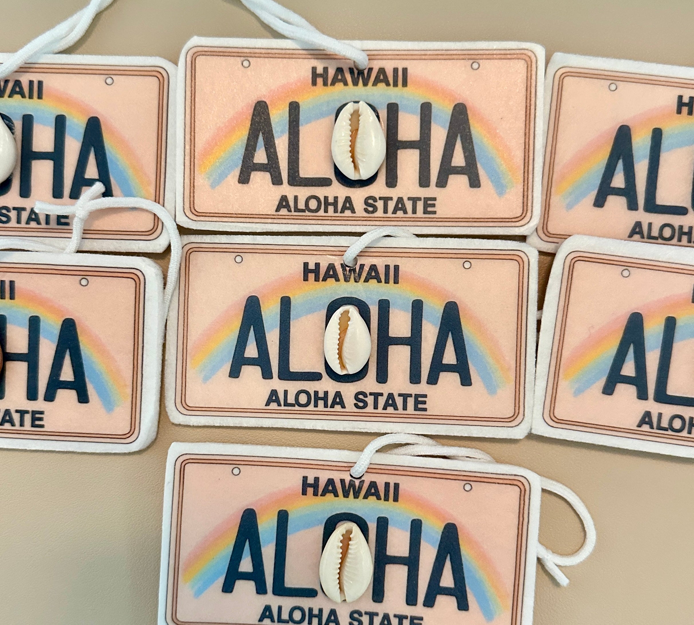 Cowrie Shell Aloha License Plate