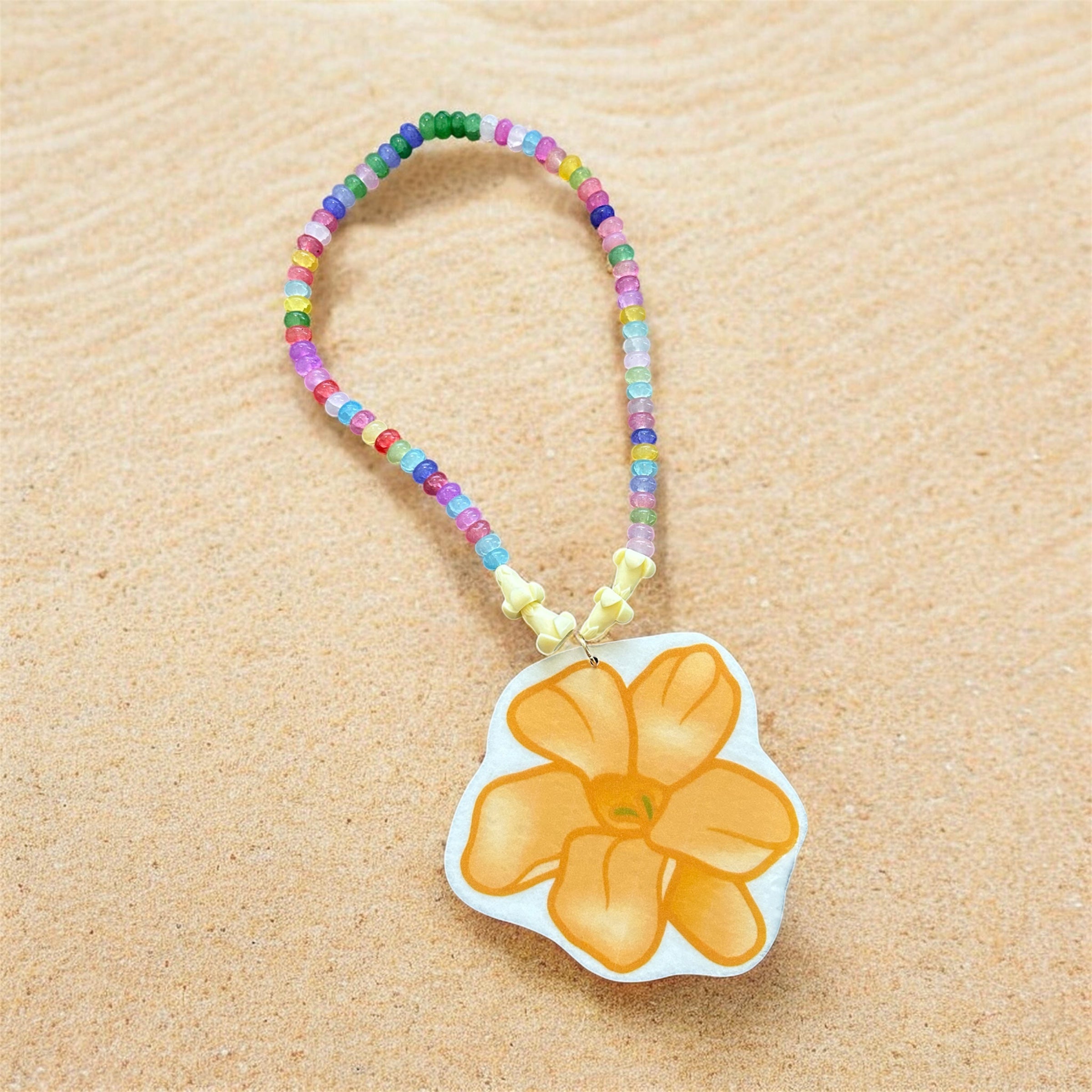 Beaded Puakenikeni Car Freshie