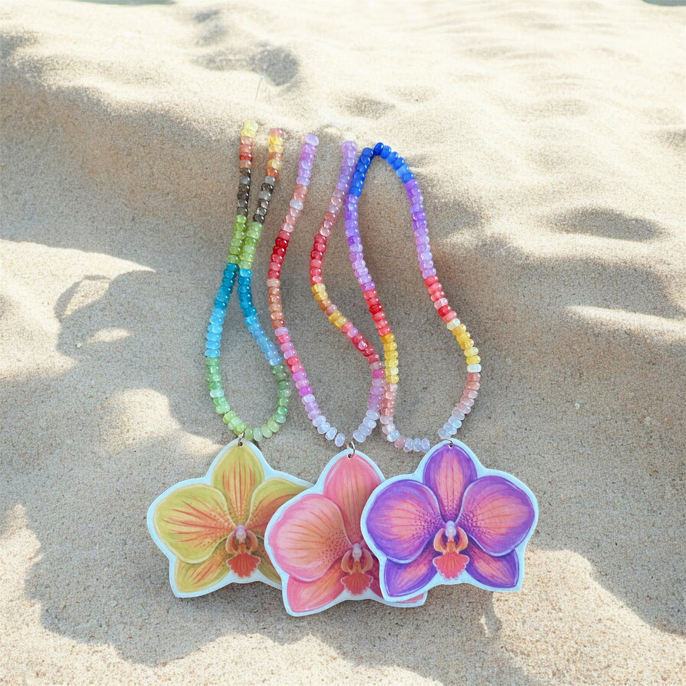 Beaded Orchid Freshie